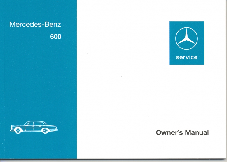 Mercedes-Benz Owner’s manual 600 (W 100) English | Operating ...