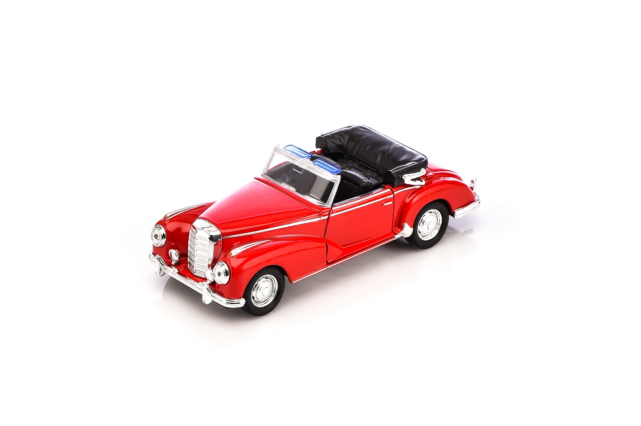 Mercedes-Benz 300 S, Pullback, Red/Black/Silver Or Beige, 1:38 