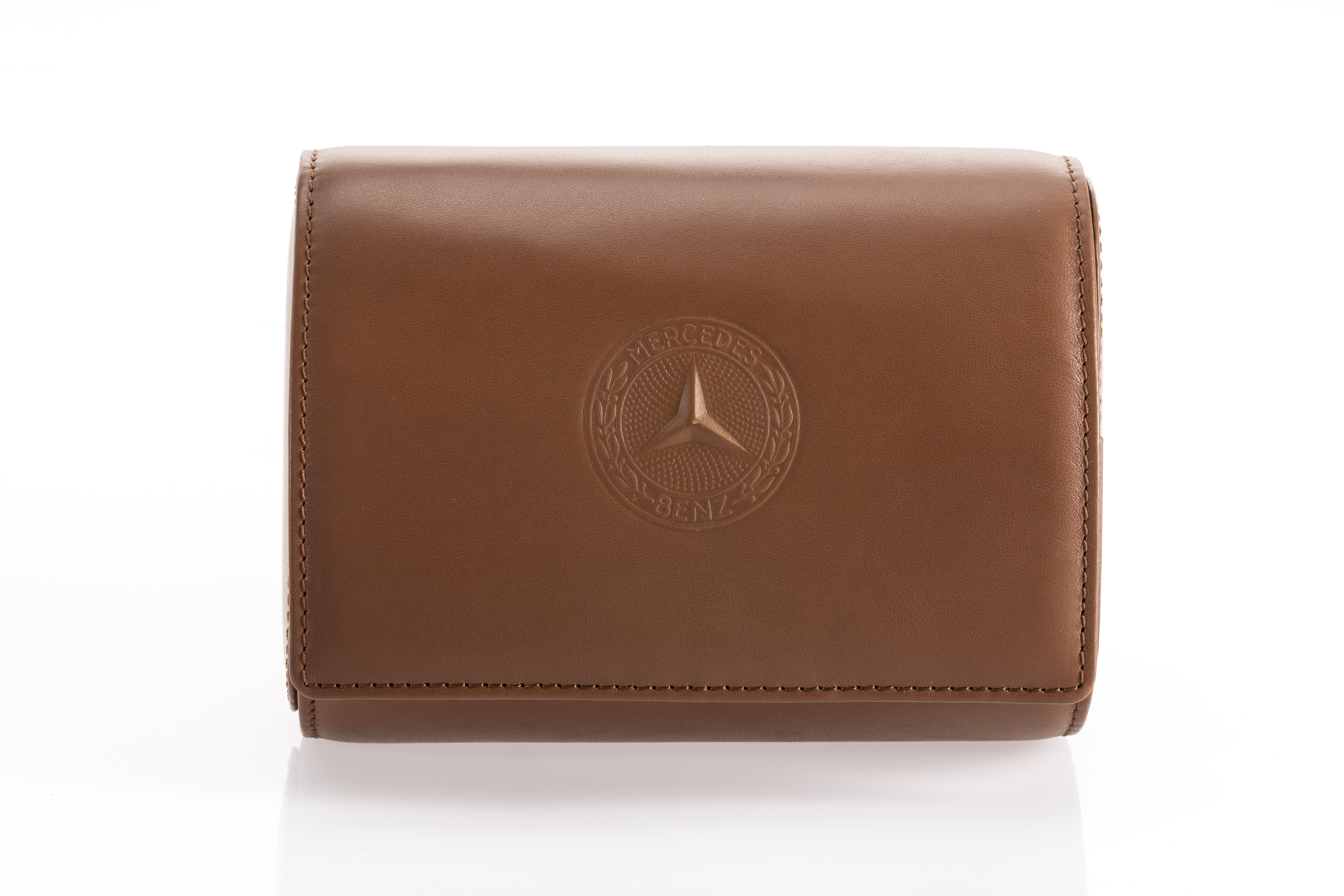 Mercedes-Benz Classic Cognac Leather Suitcase